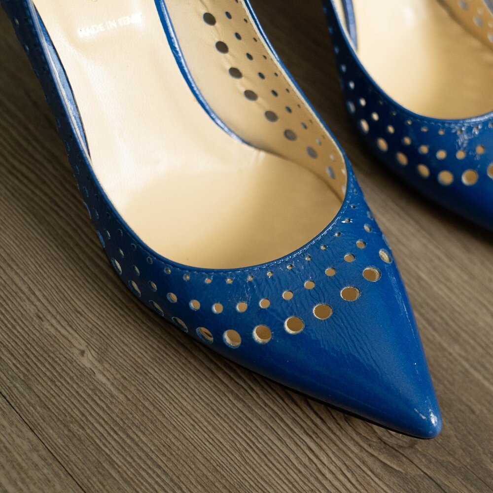 Patent Blue Leather Pumps by Butter- NEW